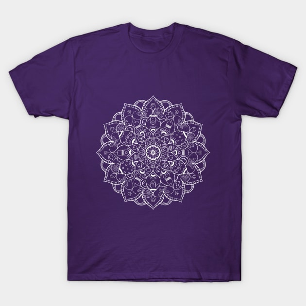 Tea Lovers Mandala - White T-Shirt by Abbilaura